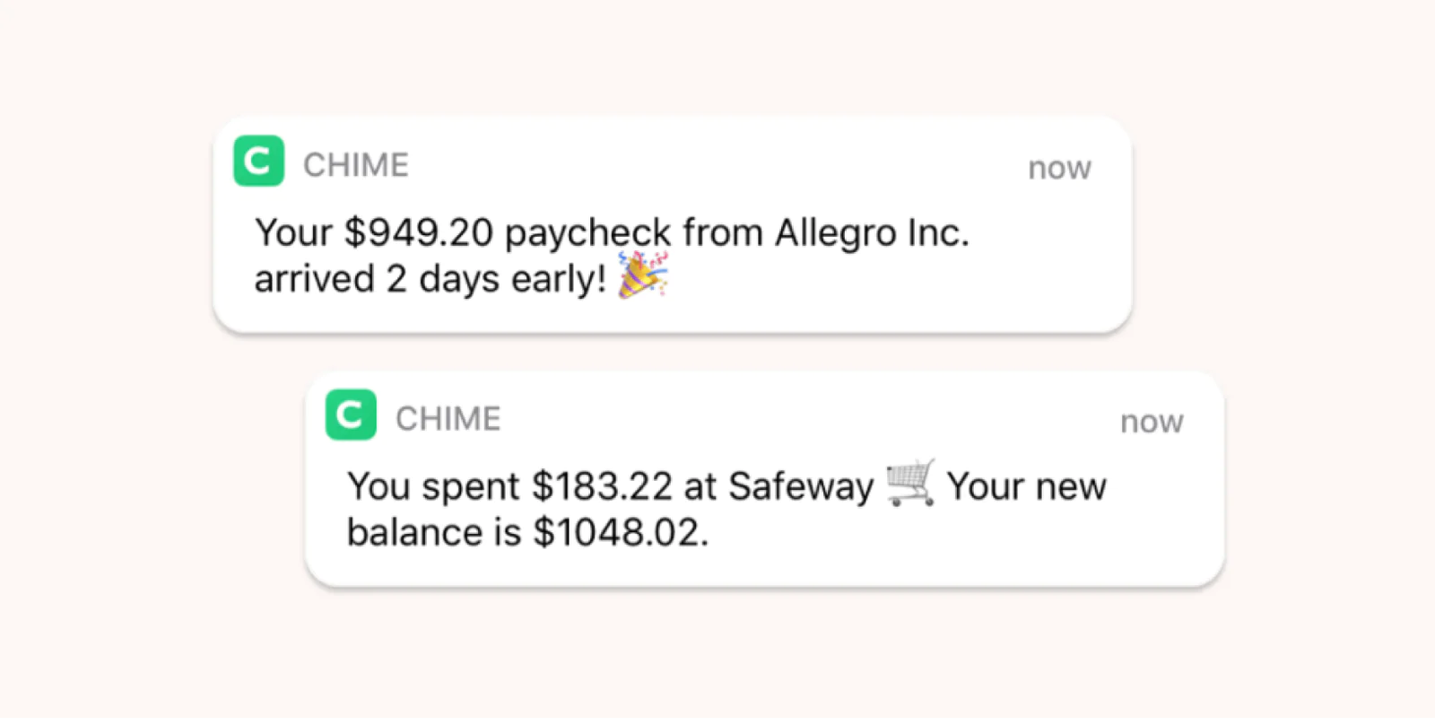 chime notification system powered by Twilio showing balance updates on the recently purchases made chime notification system powered by Twilio showing balance updates on the recently purchases made